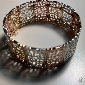 Elegant Gold and Silver Filigree Bracelet
